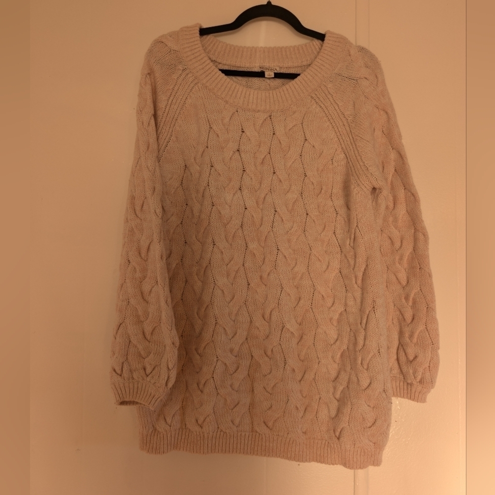 Merona Pink Cable Knit Sweater in Cream